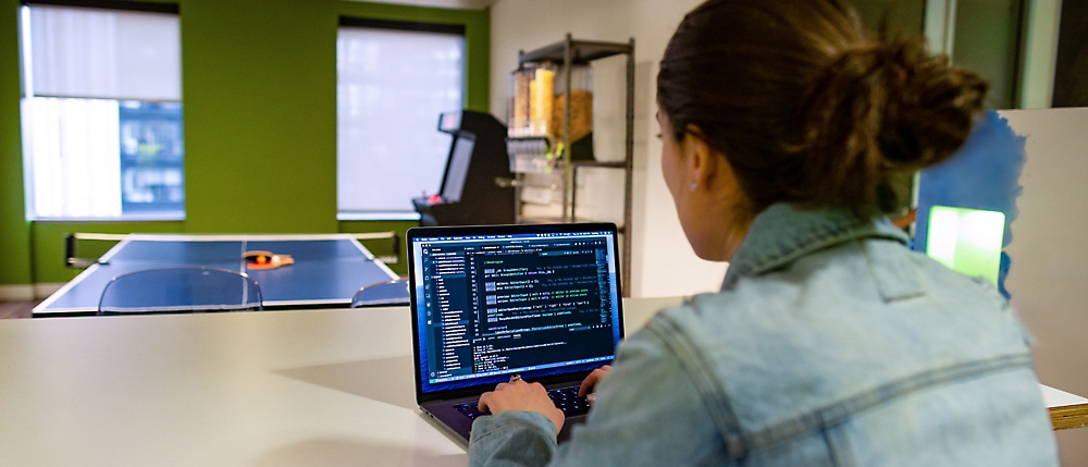 A person working on a computer