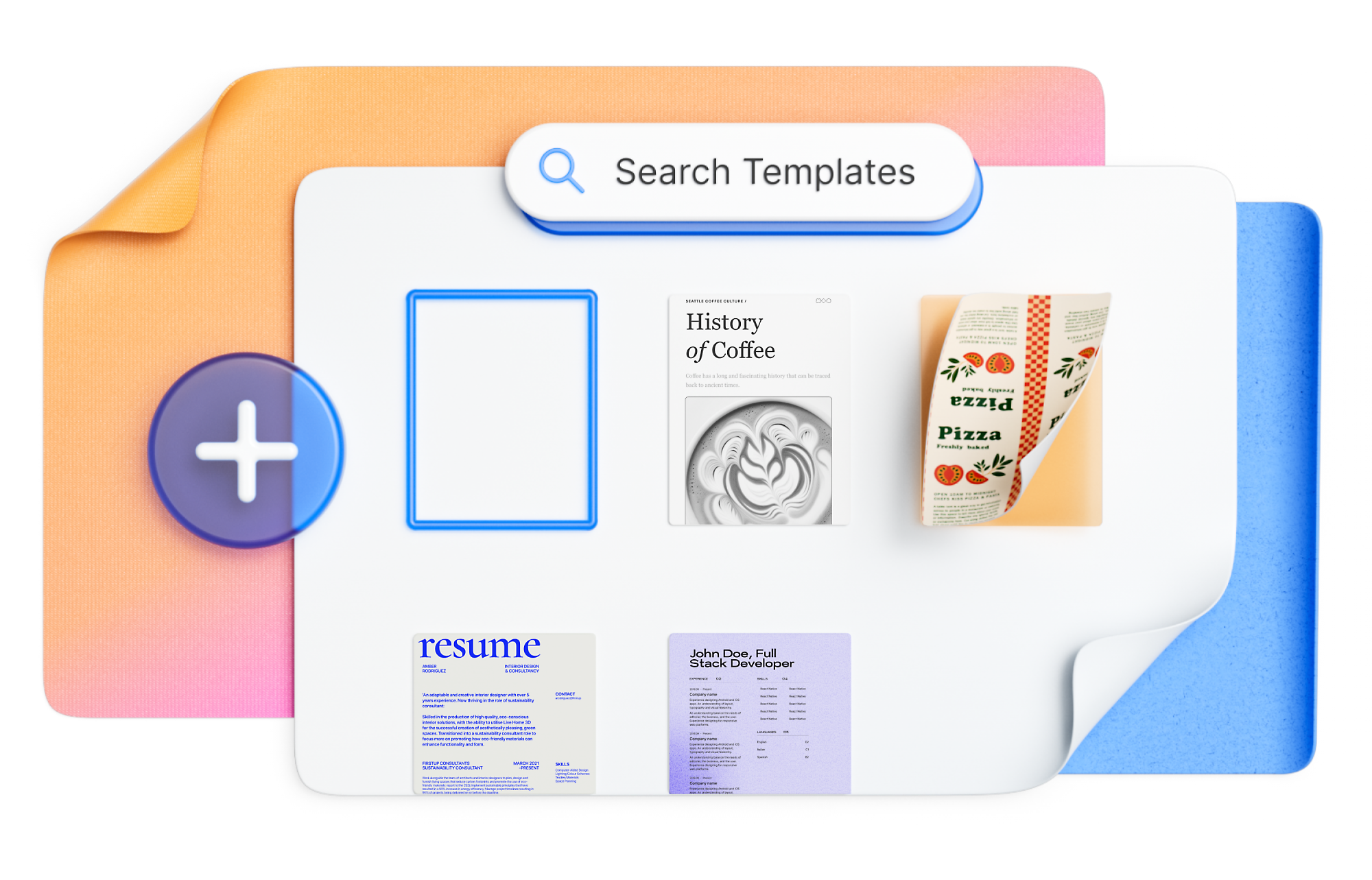 Search template of different types