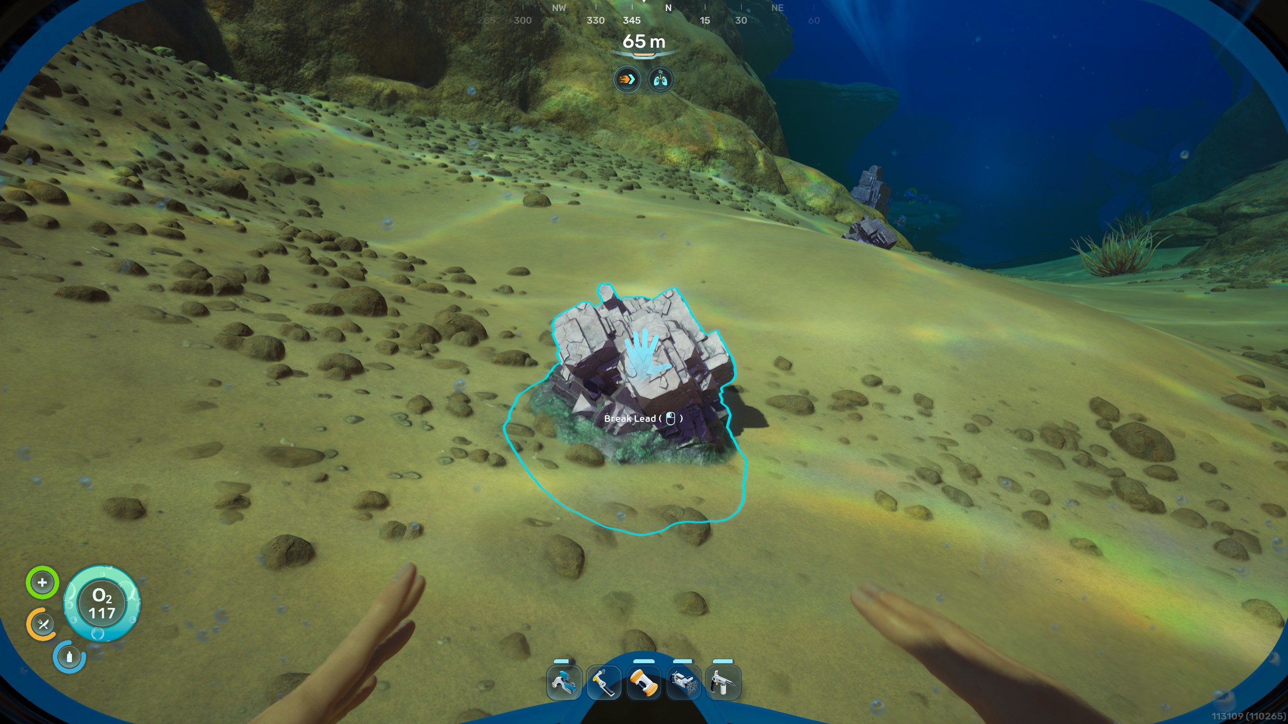 Subnautica 2 lead block with hand symbol