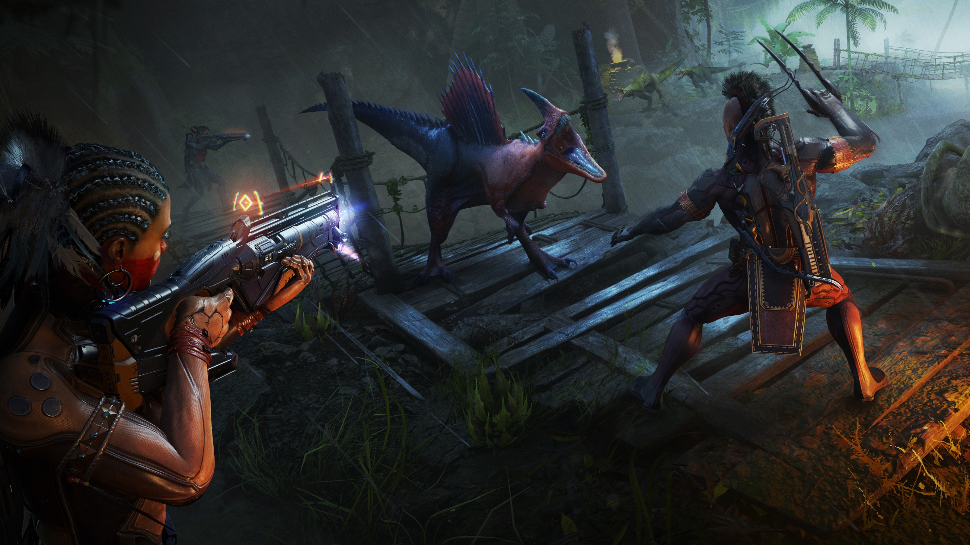 Turok Origins, first- and third-person dinosaur shooting