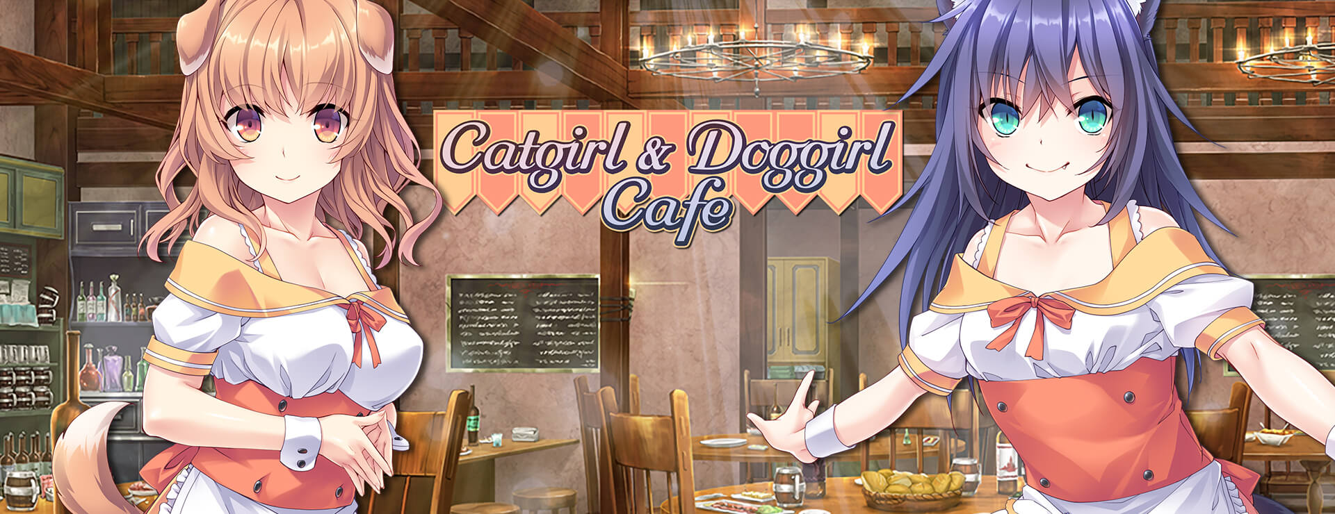 プレイ Catgirl and Doggirl Cafe Nutakuで Catgirl and Doggirl Cafe - ビジュアルノベル ゲーム