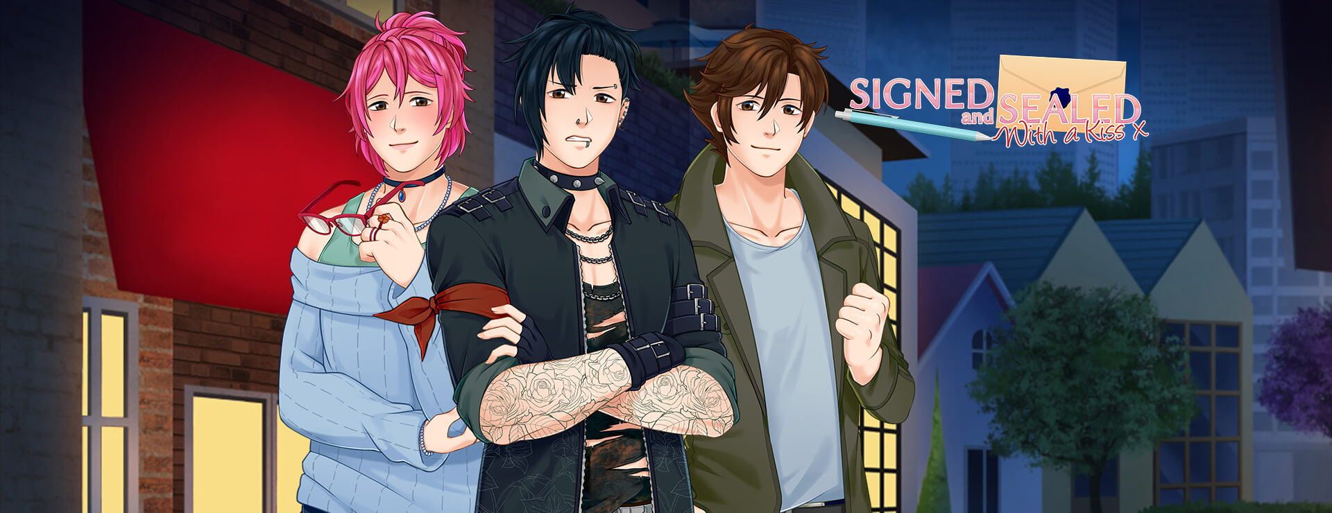 Graj Signed and Sealed With a Kiss na stronie Nutaku Signed and Sealed With a Kiss - Powieść wizualna Gra