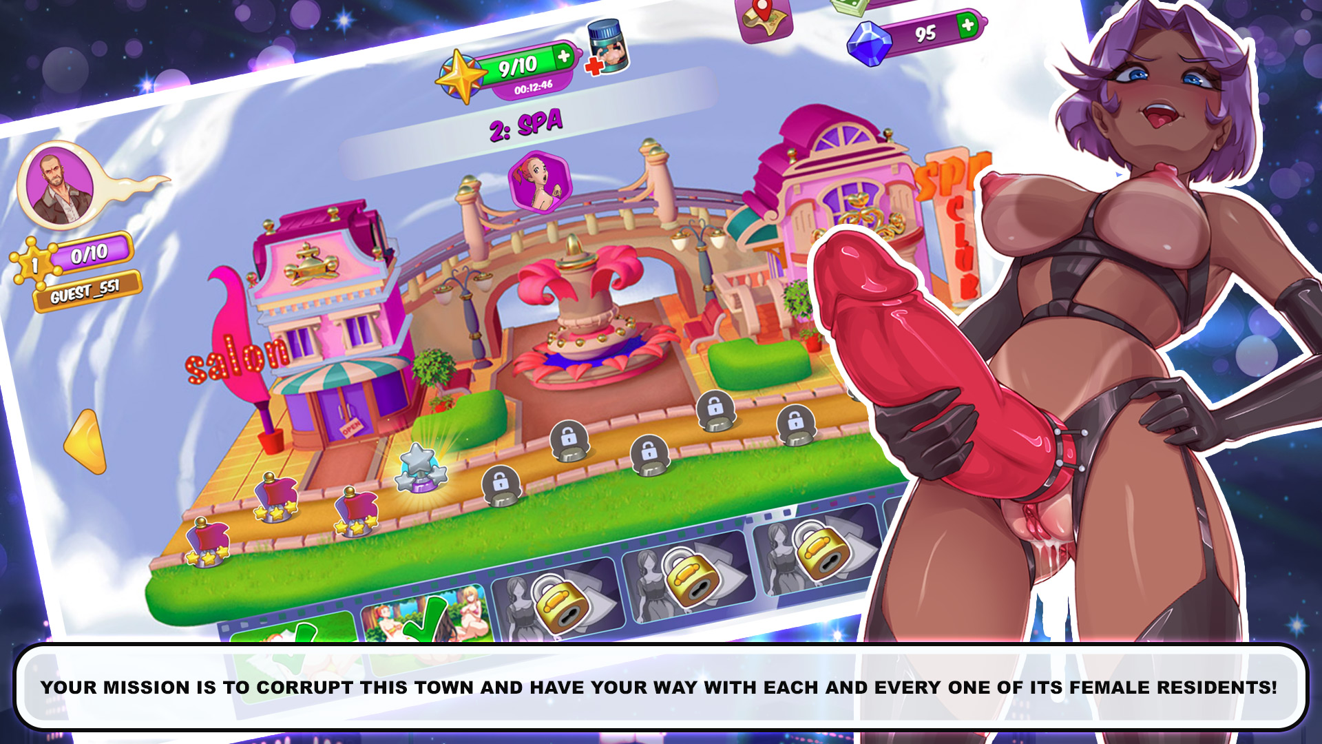 Graj card Gra - Town of Sins na stronie Nutaku cardGra - Town of Sins