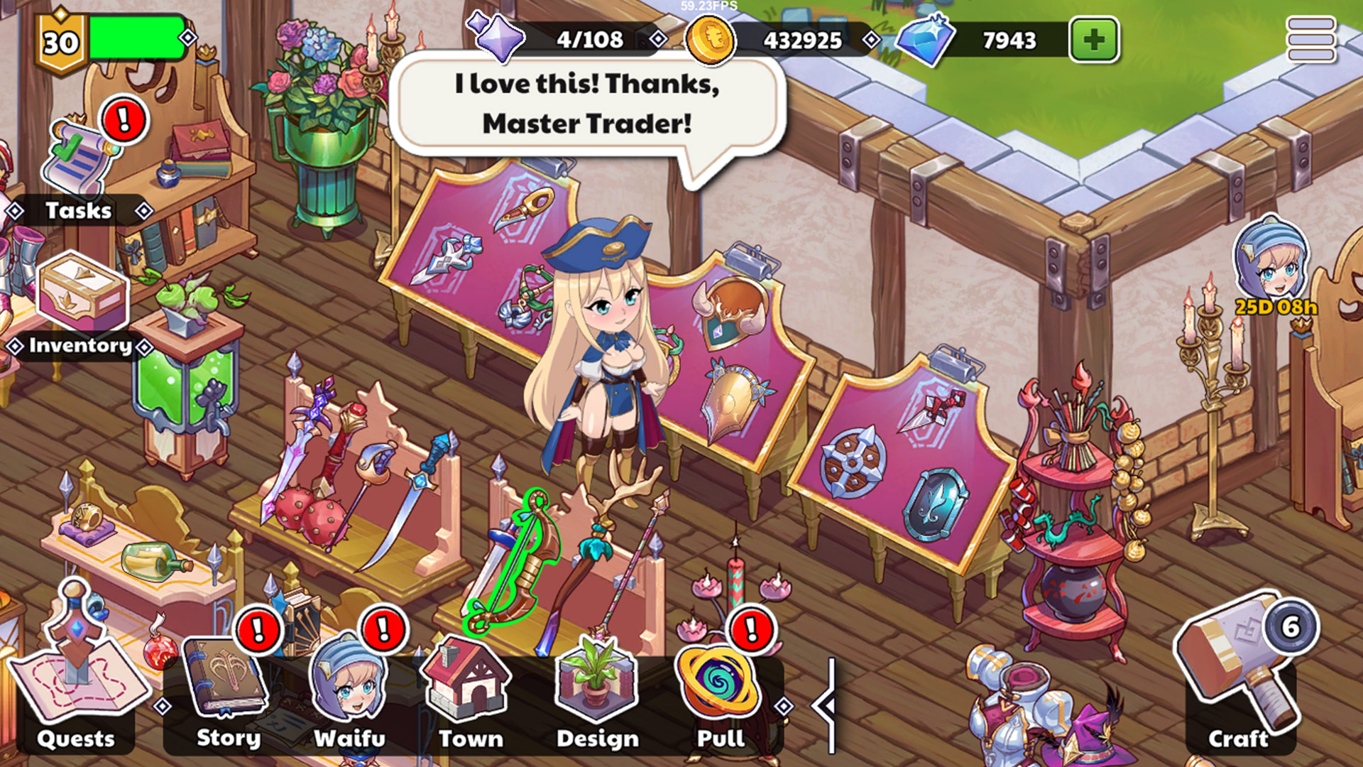 玩 casual 游戏 - Waifu Shop 在 Nutaku casual游戏 - Waifu Shop