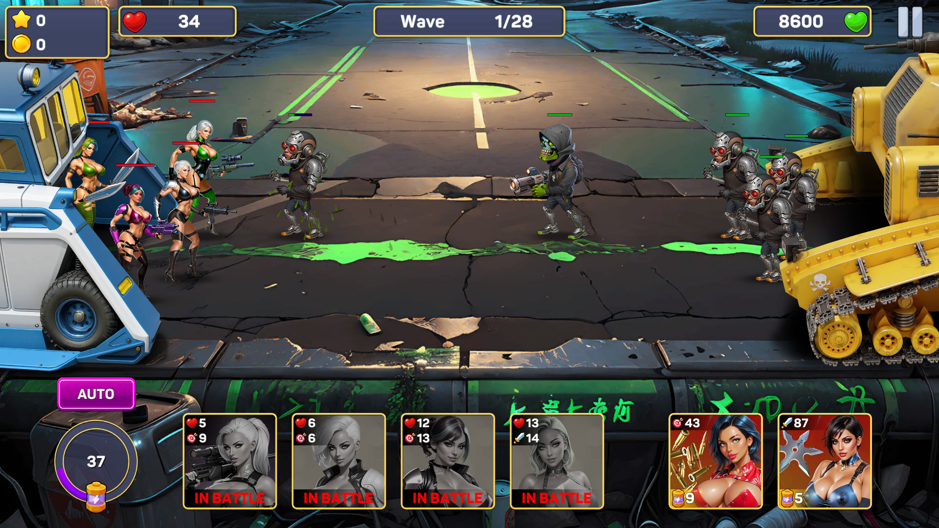 玩 strategy 遊戲 - Amazons vs Zombies 在 Nutaku strategy遊戲 - Amazons vs Zombies