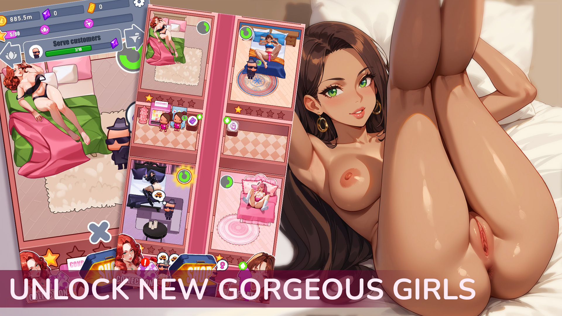 玩 casual 游戏 - Slutty Hotel 在 Nutaku casual游戏 - Slutty Hotel