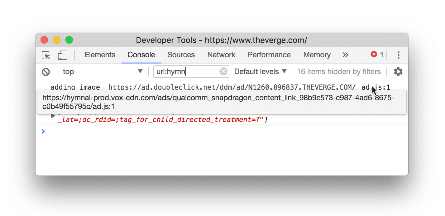 Пример фильтрации URL