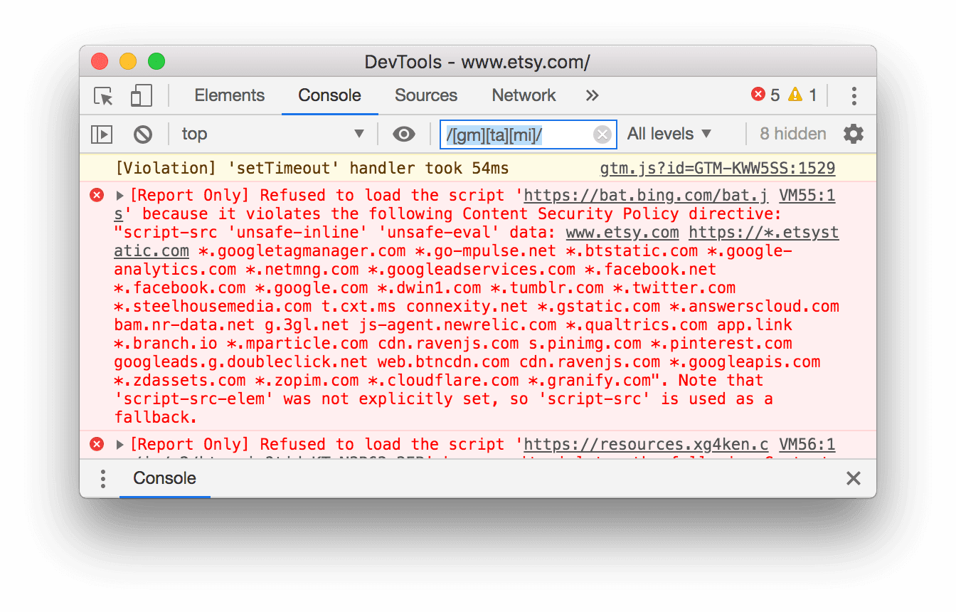فلترة أي رسائل لا تتطابق مع /[gm][ta][mi]/