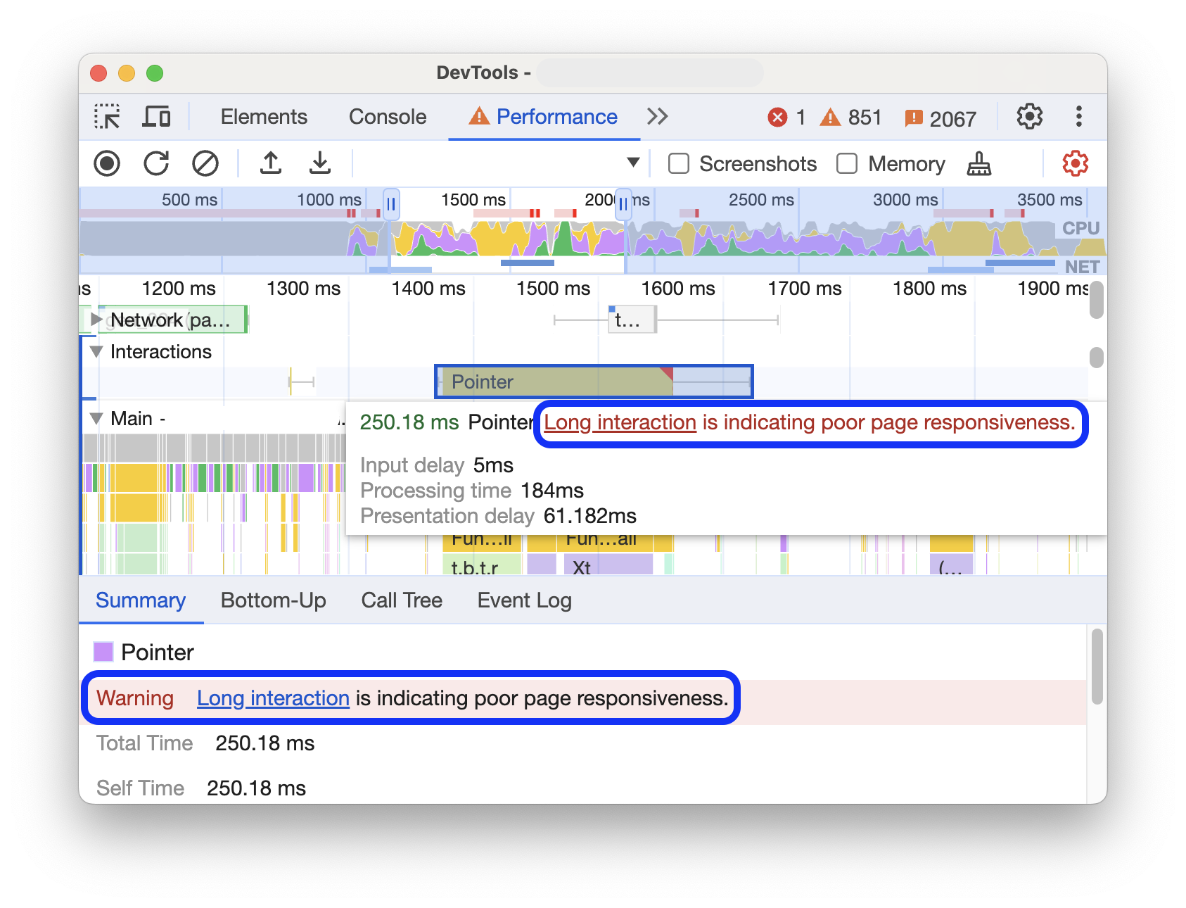 تحذير بشأن مقياس INP
