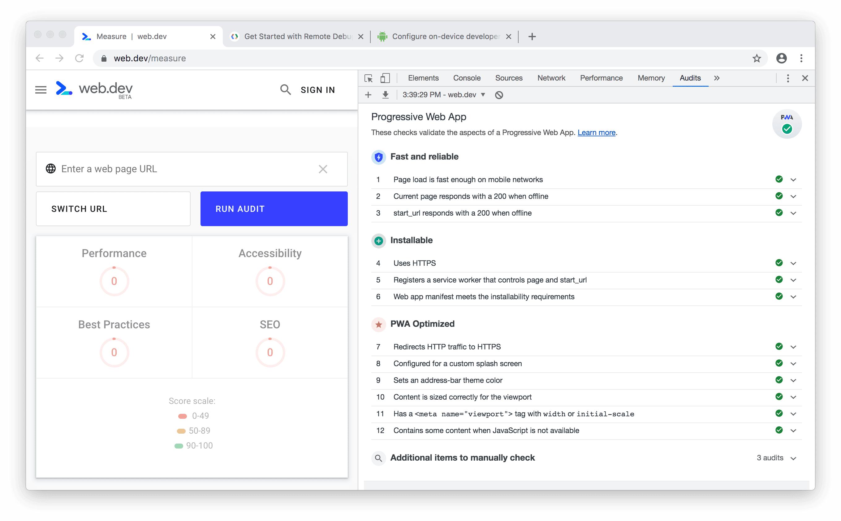 Het nieuwe puntensysteem voor badges in de PWA-categorie.