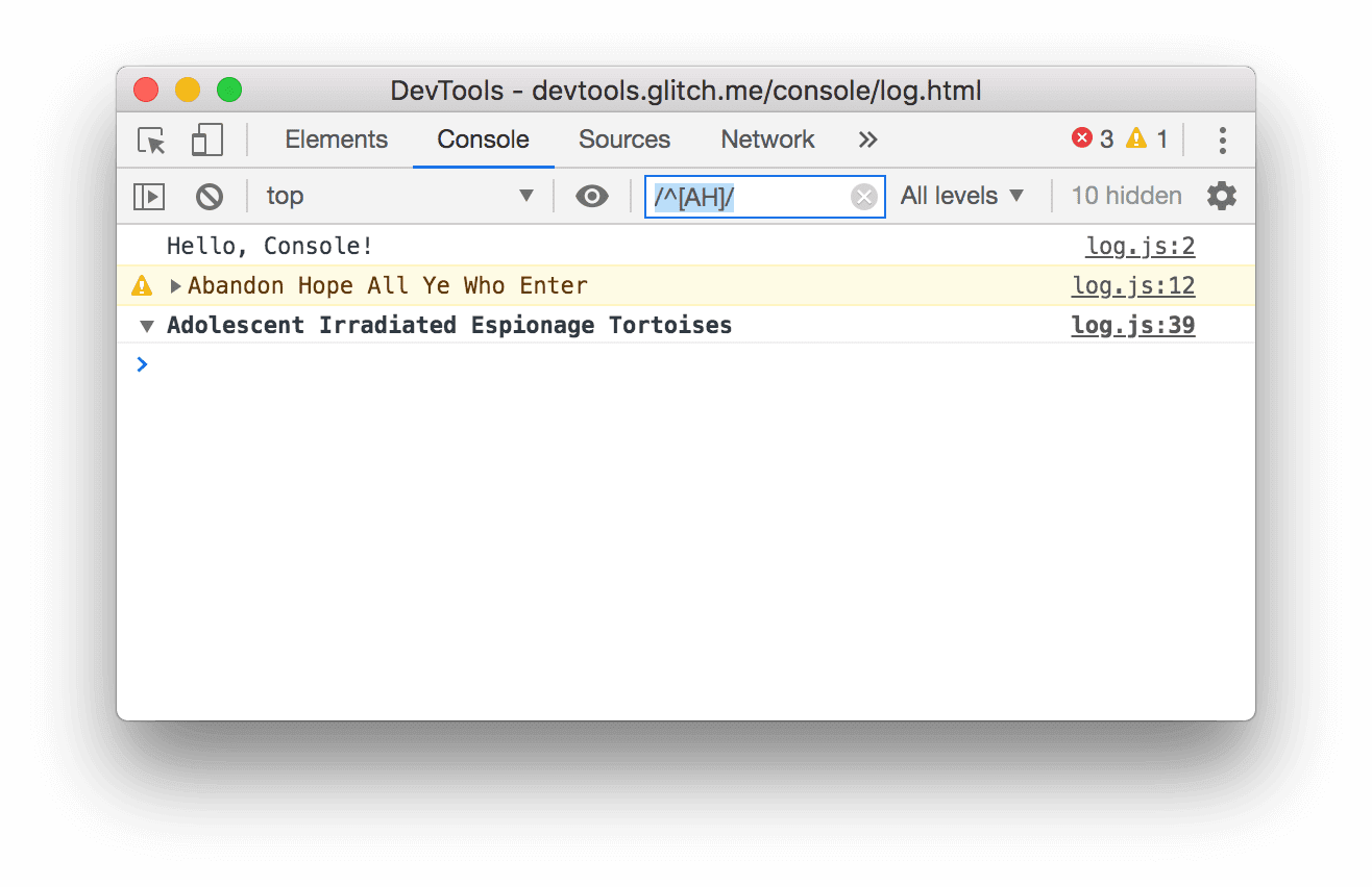 Filtra tutti i messaggi che non includono "Dave".