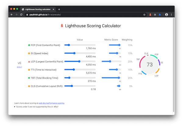 Lighthouse puanlama hesaplayıcı web uygulaması