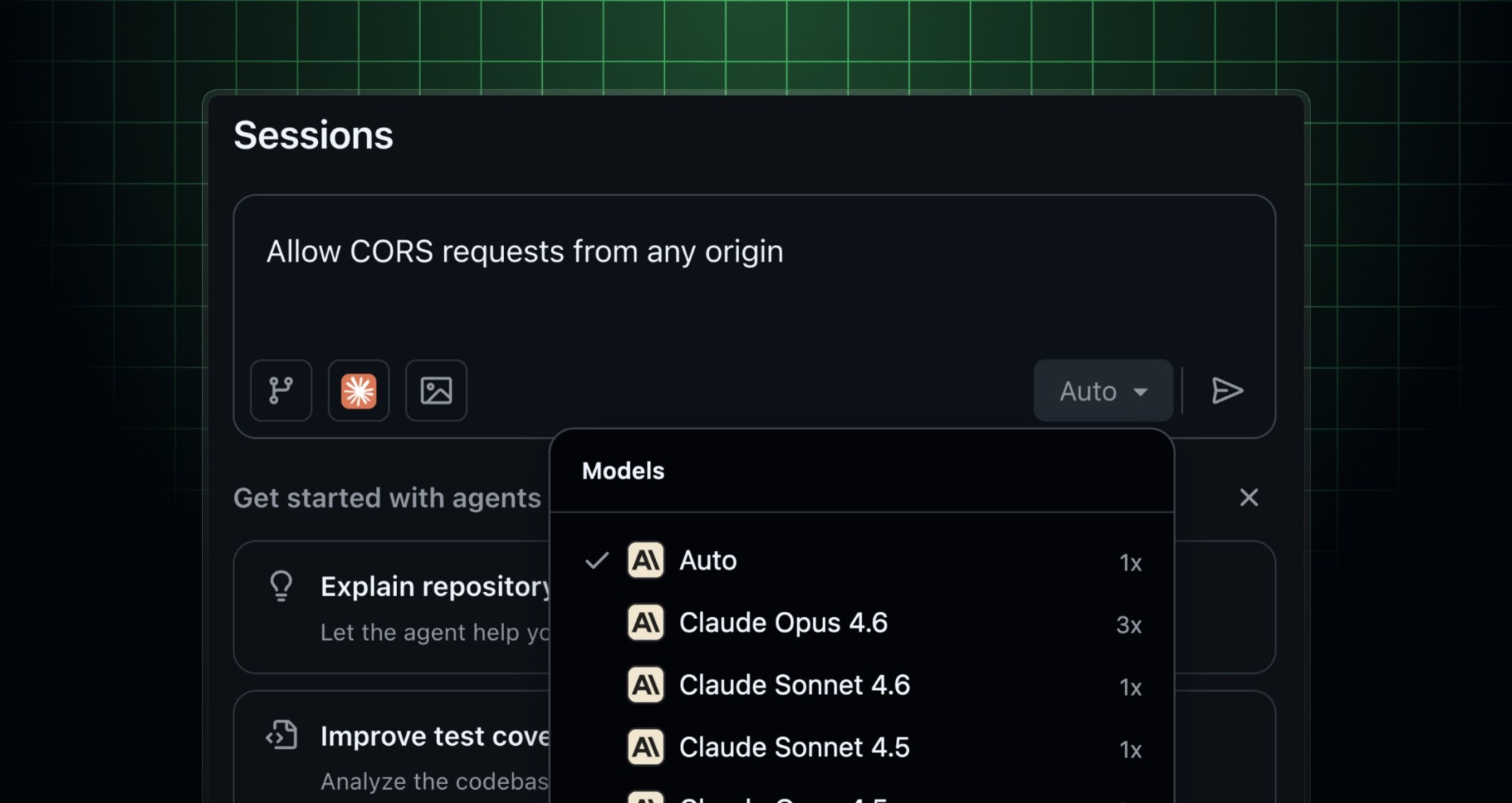Header image with a screenshot of the model picker on the Agents tab for the Anthropic Claude third-party agent