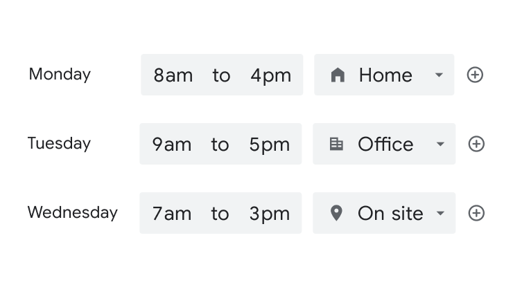 Personnalisez vos heures et votre lieu de travail dans Google Agenda 
