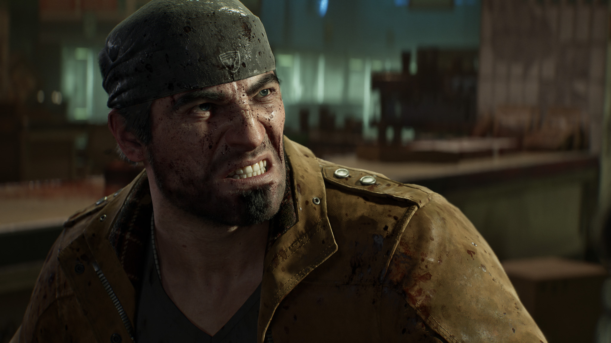 Close-up of Marcus struggling
