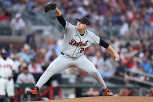 An image collage containing 1 images, Image 1 shows Tarik Skubal #29 of the Detroit Tigers pitches in the second inning against the Atlanta Braves at Truist Park on April 29, 2026 in Atlanta, Georgia. 