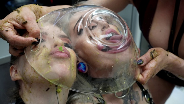 9. Download full pics of Pissing Salad Dressing from powerfetish.com