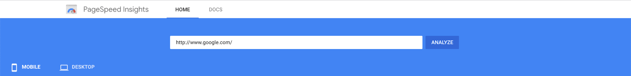 PageSpeed Insights เวอร์ชันเก่า (ณ เวลาที่เขียน)